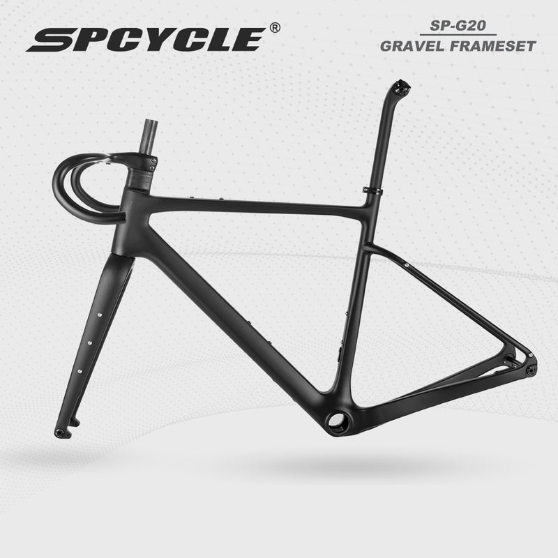 Spcycle T1000 Full Carbon Gravel Frame 700C Disc Brake Road Bicycle Frameset All Internal Cable Lightweight Gravel Bike Frame