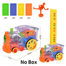 Kids Domino Train Car Set Sound Light Automatic Laying Domino Brick Colorful Dominoes Blocks Game Educational DIY Toy Gift