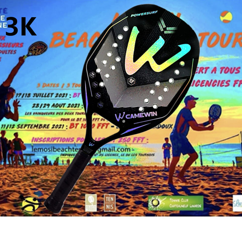 Raqueta de playa de fibra de carbono 3k raqueta de deportes al aire libre