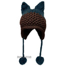 BomHCS Cute Fox Ears Beanie Winter Warm 100% Gorro de punto hecho a mano
