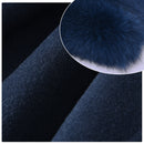 Abrigo De lana 2020 para mujer, Pied De Poule, cuello De piel De zorro Natural, mezclas De lana De Cachemira, prendas De vestir exteriores largas, ropa De calle para mujer