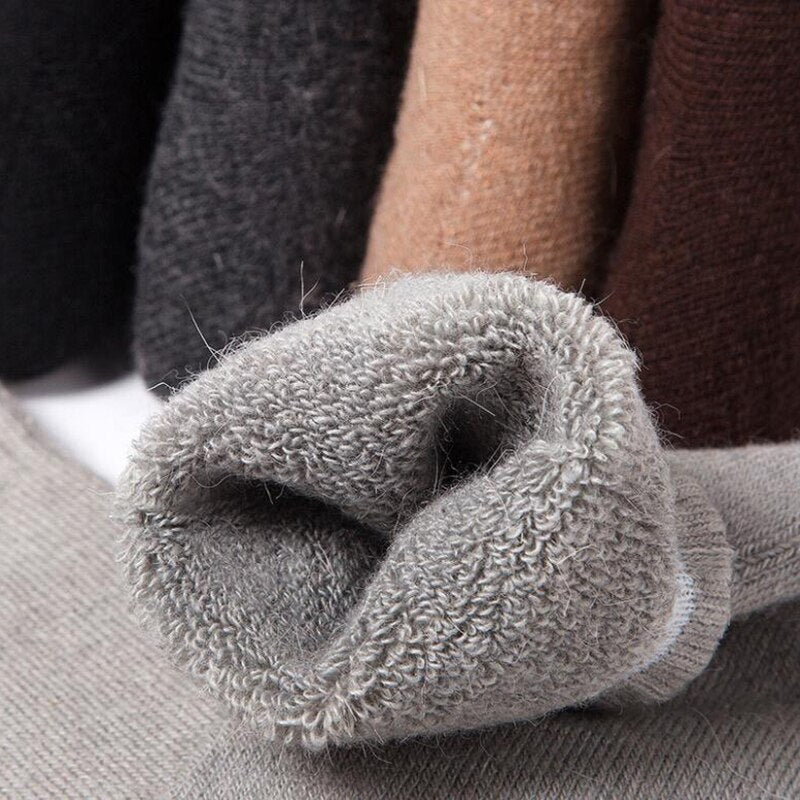 Calcetines gruesos de invierno para hombre, Calcetines cálidos de lana, Calcetines largos de terciopelo para hombre, Calcetines meias