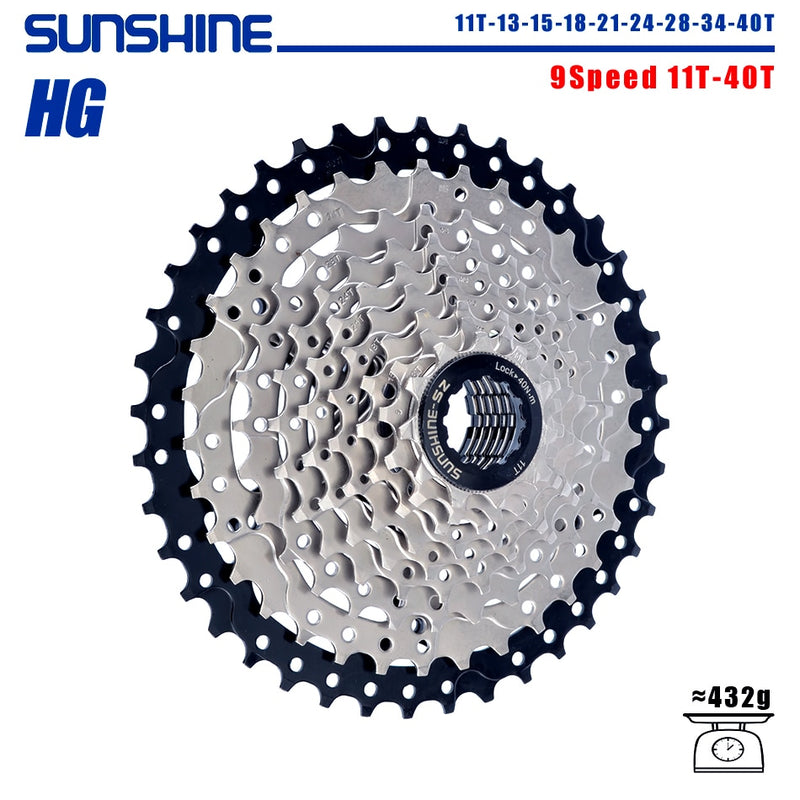 SUNSHINE Bicycle Cassette 8/9/10/11/12Speed Freewheel 32/36T/40T/42T/46T/50T/52T Sprocket HG Structure Flywheel For SHIMANO/SRAM