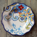 1Pcs Bohemian Style Hand-painted Ceramic Plate Delicate Flower Tableware Western Steak Salad Dessert Cake Sushi Decorative Plate