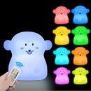 Rabbit LED Night Light Touch Sensor Remote Control 9 Colors Dimmable Timer Rechargeable Silicone Bunny Lamp for Kids Baby Gift