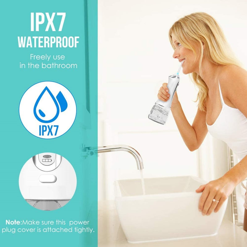 Irrigador Oral portátil IPX7 impermeable Dental agua Flosser Jet USB inalámbrico irrigador Dental agua hilo dental puntas limpiador de dientes