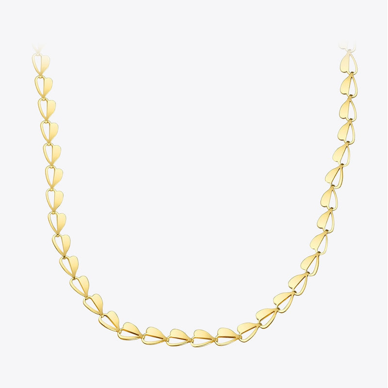 ENFASHION Hollow Heart Choker Necklace Women Gold Color Stainless Steel Cute Necklace Fashion Femme Jewelry Dropshipping P193054