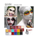 IMAGIC 12 colores Flash tatuaje cara pintura corporal pintura al óleo uso artístico en fiesta de Halloween vestido de lujo herramienta de maquillaje de belleza