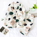 Langärmlige Herbst- und Winterhose im neuen japanischen Stil, reine Baumwollluftbaumwolle, warmer Damenpyjama, Nachtwäsche für den Heimservice