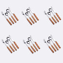 4pcs/24pcs Cutlery Set Stainless Steel Wooden Handle Utensils For Kitchen Fork Spoons Knives Dinner Set Tableware Sets Wholesale