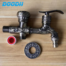 Doodii Carved Wall Mount Zinc Alloy Antique Bibcock Garden Wash Basin Faucet Decorative Outdoor Garden Mop Taps Torneira parede