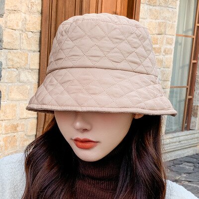 Sparsil, sombreros de pescador plegables para otoño e invierno para mujer, gorros de guata de seda de celosía sólida para mantener el calor, previene el lavabo frío, sombrero de pescador