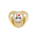 9 Farben Schnuller Babyparty Geschenk Bling Baby Dummy Silikon BPA frei Säuglingsnippel Neugeborene Schnuller für Babys Ich liebe Mama Papa