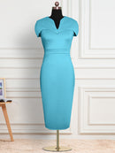 Frauen-elegantes Kleid-Umhang-Hülsen-Bodycon-Bleistift-Büro-Damen-nobeles dünnes Vestidos-afrikanisches großes bescheidenes weibliches Art- und Weiseneues