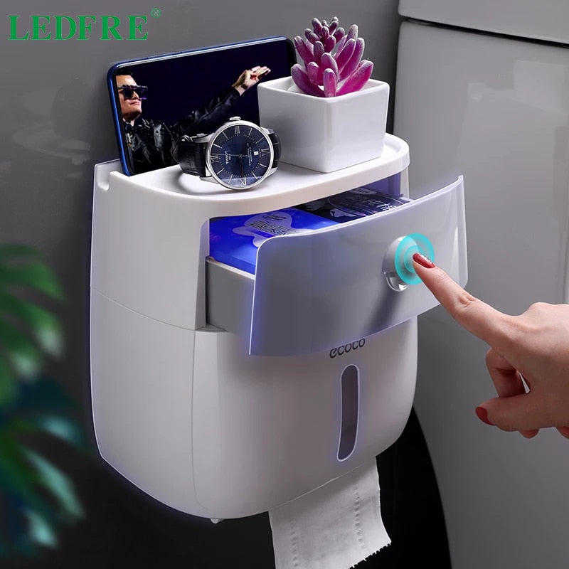 LEDFRE-porta rollos papel wc suporte para papel higienico dispensador de papel dispensador de papel higienico porta rollo papel higienico soporte de papel higiénico de plásticoLF82003