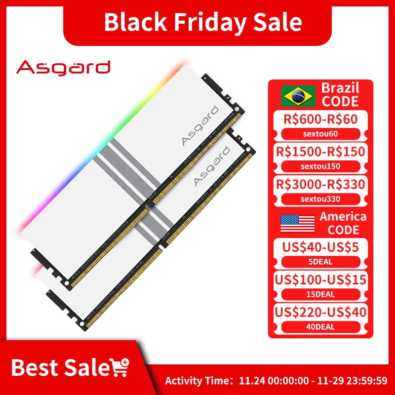 Asgard V1 Black Knight RGB RAM 16 gb PC Memoria RAM Memoria Computadora Escritorio DDR4 PC4 8g 16g 3200mHZ 3600Mhz DIMM RGB