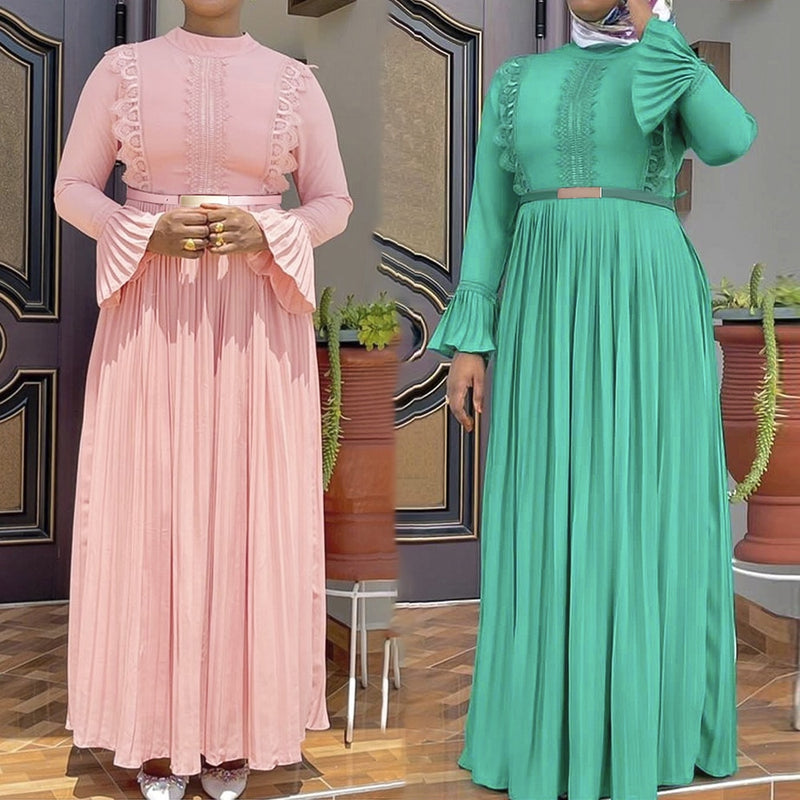 MD 2022 Spring Muslim Chiffon Abaya Woman Prom Dress Long Sleeve Kimono Women Caftan Dialaba Dubai African Elegant Girls Gowns