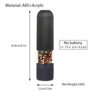 Juego automático de molinillo de sal y pimienta, molinillo de cerámica de plástico eléctrico para hierbas, pimienta, especias, utensilios de molienda de cocina ajustables