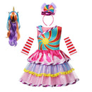 2022 New Fashion Baby Girl Candy Dress Kids Halloween Party Costume Colorful Ball Gown 2-12 Year Children Clothing