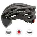 Ultraleichter Fahrradschutzhelm Outdoor Motorrad Fahrrad Rücklicht Helm Abnehmbares Visier Mountain Road Bike Helm
