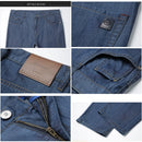 BROWON Brand 2023 Men Jeans Summer Thin Breathable Soft Mid Straight Regular Men&