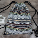 2022 Women Fabric Backpack Female Gypsy Bohemian Boho Chic Aztec Ibiza Tribal Ethnic Cottage Soft Brown Drawstring Rucksack Bags