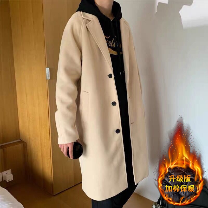 LAPPSTER Men Korean Fashion Winter Jacket Coats 2021 Wool Coat Mens Oversized Harajuku Overcoat Male Japanese Streetwear Jackets