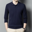 6% Wool 2022 High Quality Designer New Fashion Brand Solid Color Casual Japanese Polo Shirt Men Long Sleeve Tops Mens Clothing