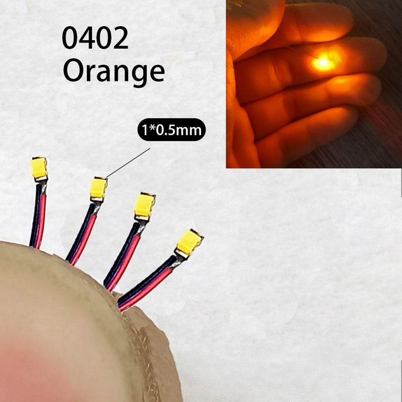 40Pcs/Lot 0402 0603 0805 1206 Led SMD Wire For Model Train HO N OO Scale Red Black Line Pre-soldered Micro Litz Diorama Railway