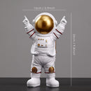 Resin Astronaut Figurines Fashion Spaceman With Moon Sculpture Decorative Miniatures Cosmonaut Statues Gift For Man &amp; Boyfriend