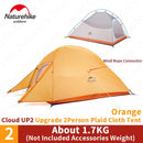 Naturehike Cloud Up Outdoor Campingzelt Ultraleicht 1 2 3 Mann 20D Silica Gel Single Double Persons Zelt Wandern mit gratis Matte