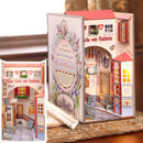 Cutebee DIY Book Nook Miniatures Shelf Insert Bookend Dollhouse Model Roombox Building Kit Wooden Bookshelf Toys Gifts 3D House