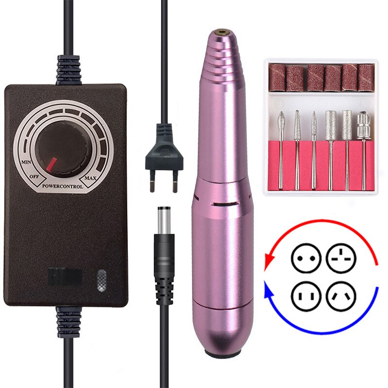 35000RPM Electric Nail Drill Machine 2 Way Portable Manicure Drill Machine Professional Nail Drill Machine Ceramic Nail Bit