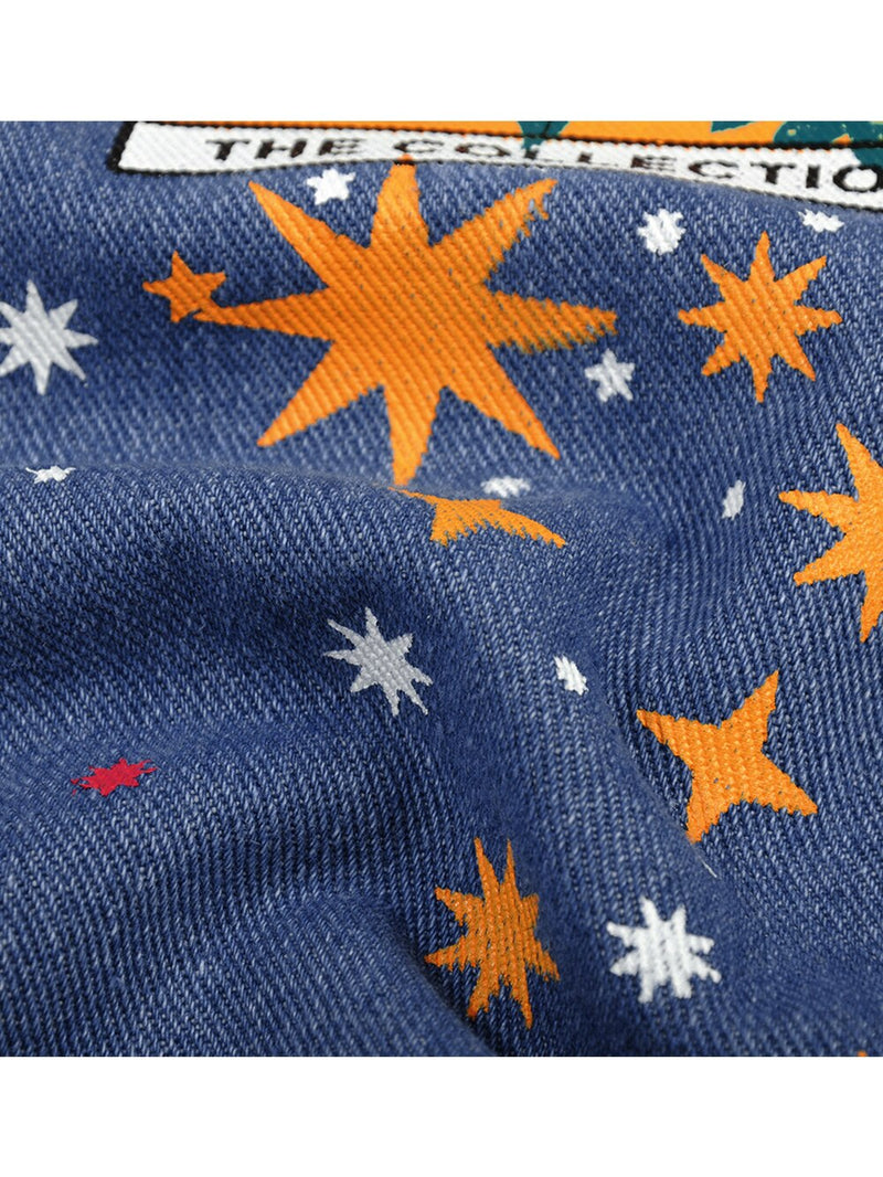 Pantalones vaqueros para mujer con patrón de dibujos animados de estrellas impresos 2022 Otoño Invierno pantalones de mezclilla aptos para chica joven Vintage bonitos pantalones vaqueros femeninos azul