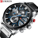 Reloj cronógrafo de moda CURREN, reloj de cuero para hombre, relojes deportivos informales para hombre, reloj de pulsera de cuarzo, reloj Masculino
