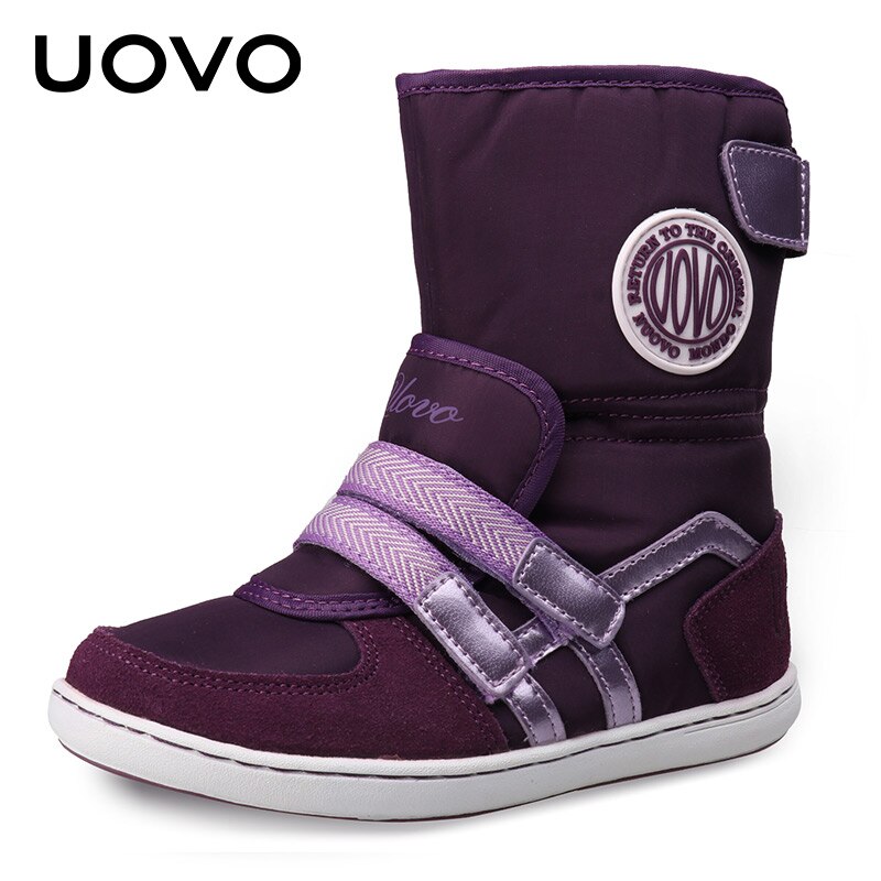 Hot Sale UOVO Brand Kids Shoes Winter Footwear Children Fashion Baby Warm Beatiful Girls Short Boots Size