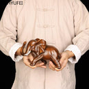 Feng Shui Elegant Elephant Resin Statue Lucky Wealth Figurine Crafts Ornaments Gift for Home Office Desktop Decoration
