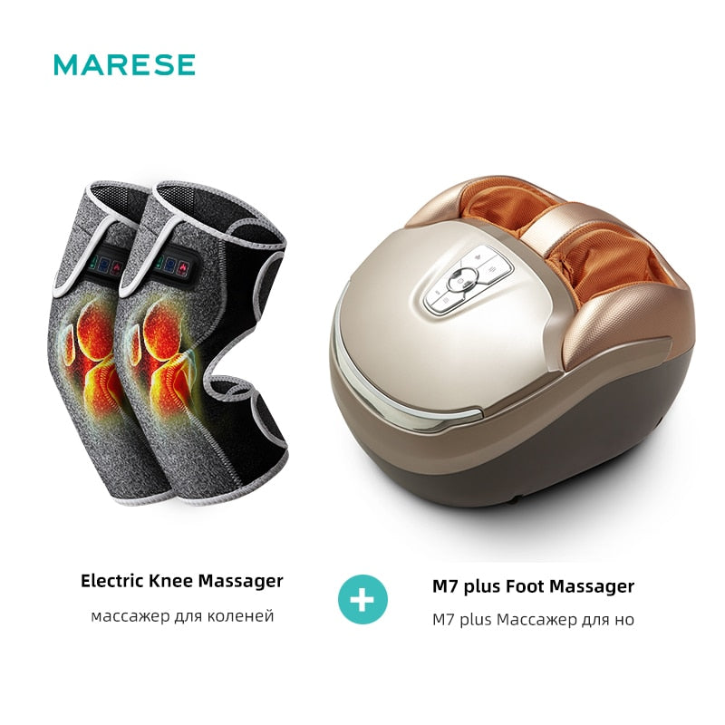 MARESE Elektrisches Fußmassagegerät mit tiefer Vibrationsmassage, beheiztem Rollenkneten, Luftkompression, gesundem Geschenk M7 Plus