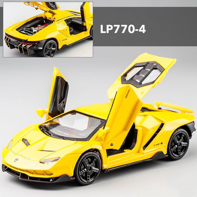 LP770 LP750 1:32 Lambos Car Alloy Sports Car Model Diecast Sound Super Racing Lifting Tail Hot Car Wheel For Children Gifts