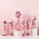 Moderne Mode-Ballon-Mädchen-Figuren, süße rosa Mädchen für Raumdekoration, schickes unverwechselbares Geburtstagsgeschenk für Mädchen, Inneneinrichtung