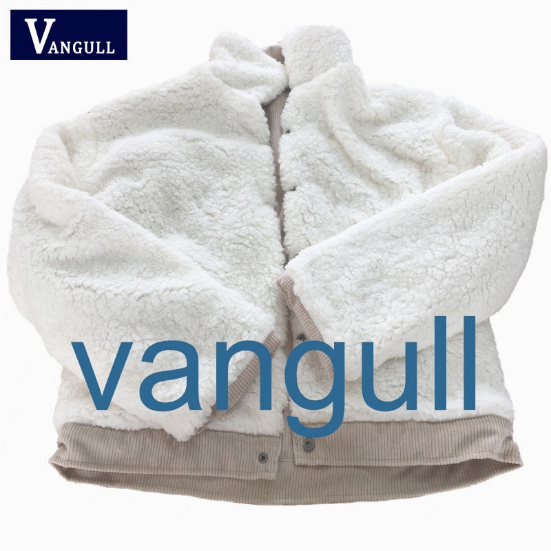 Vangull Winter Damen Cord Fleece Mantel Warm Verdicken Baumwolle Samt Damen Jacke Mode Kunstpelz Futter Langarm Outwears