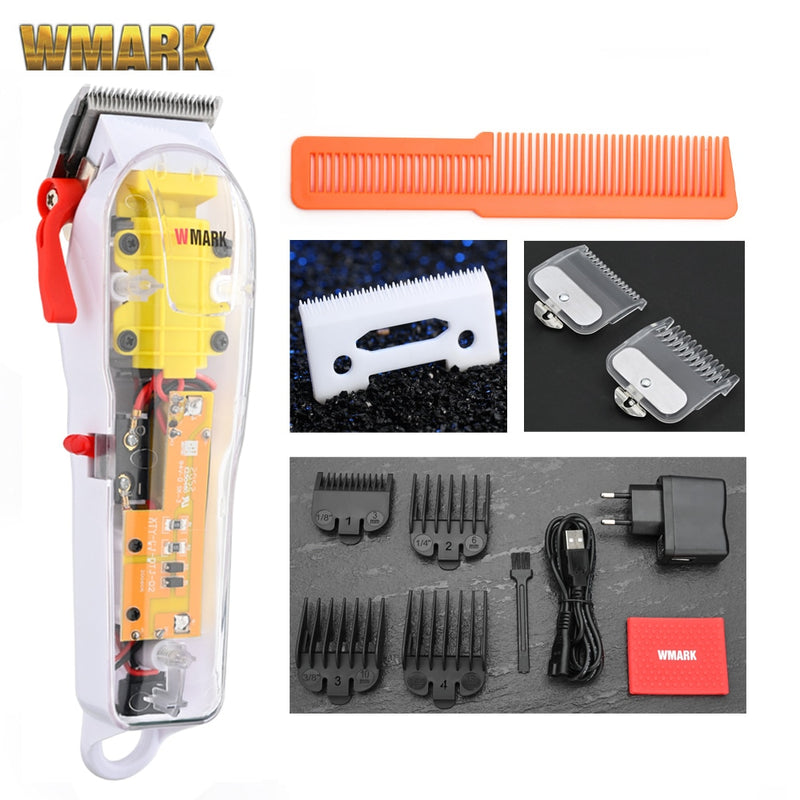 WMARK NG-108 NG-118 estilo transparente cortadora de cabello recargable cable profesional y cortadora de cabello NG-202 inalámbrica