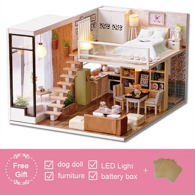 Cutebee Modular House Accessories DIY Miniature Dollhouse Furniture Small Doll Hous Mini Apartment Gift for Friend Children