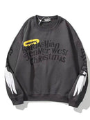 Kanye West Graffiti Letter Print Plus Velvet Sweatshirt Men And Women Harajuku Fleece Hoodie Hip Hop Stranger Things Hooded