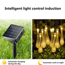 6M 30LED Solar Droplet Bulb String Lights Outdoor Waterproof Christmas Garden Light Lawn Courtyard Solar Lamp Decoration