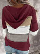 Fitshinling Bohemian Hooded Jumper Sweaters Pullovers Woman Clothes Patchwork Holiday Autumn Winter Pull Vintage Sweater Female