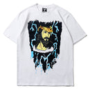 Kanye West Kids See Ghosts Oversize Men T Shirt Tour Commemorative Printed Retro Loose Harajuku Crew Neck Short Sleeve T-shirt