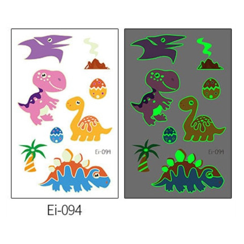 Tattoo Stickers Luminous Child Kid Temporary Fake Tattoos Glow Paste on Face Arm Leg for Children Body Art Mermaid Sticker