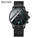 BELUSHI 2022 New Fashion Mens Watches Top Luxury Brand Sport Quartz Luminous Waterproof Chronograph Wristwatch Mens Watches