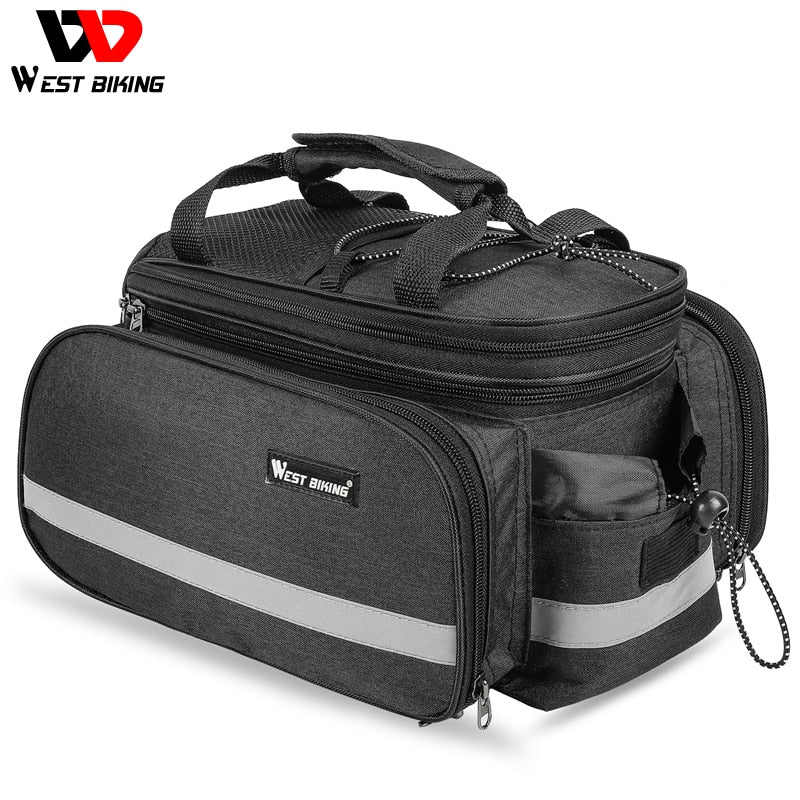 WEST BIKING Waterproof 3 In 1 Expandable Bicycle Trunk Bag Mountain Bike Rear Seat Cargo Carrier Cycling Travel Luggage Pannier